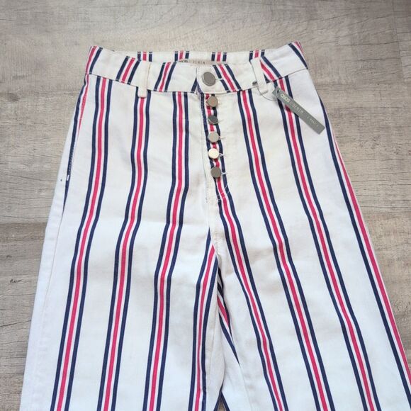 NWT ASOS Design Tall Full Length Flare Striped Jeans Size 25/36 - Picture 3 of 11